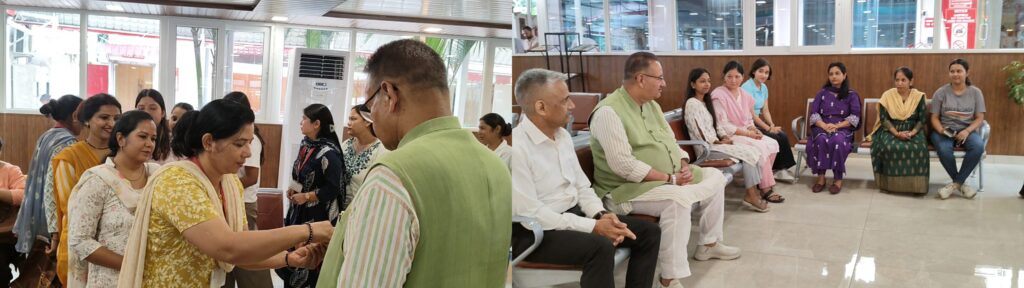 सीएसडी कैंटीन की बहनों ने मंत्री गणेश जोशी को बांधा रक्षा सूत्र, वेतन बढ़ोतरी का मंत्री दिया बहनों को भरोसा* सीएसडी कैंटीन की बहनों ने मंत्री गणेश जोशी को बांधा रक्षा सूत्र, वेतन बढ़ोतरी का मंत्री दिया बहनों को भरोसा*