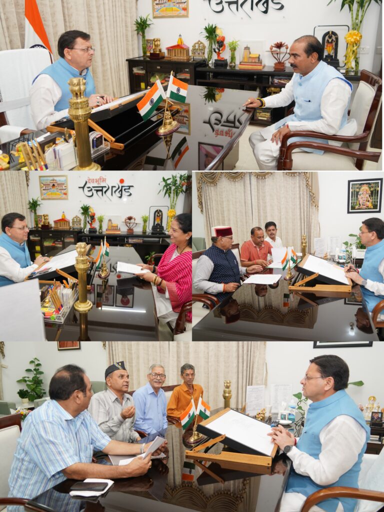 मुख्यमंत्री श्री पुष्कर सिंह धामी से जनप्रतिनिधियों ने की शिष्टाचार भेंट